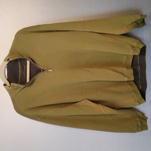 Tommy Bahama reversible quarter zip pullover sweater LG olive and grey